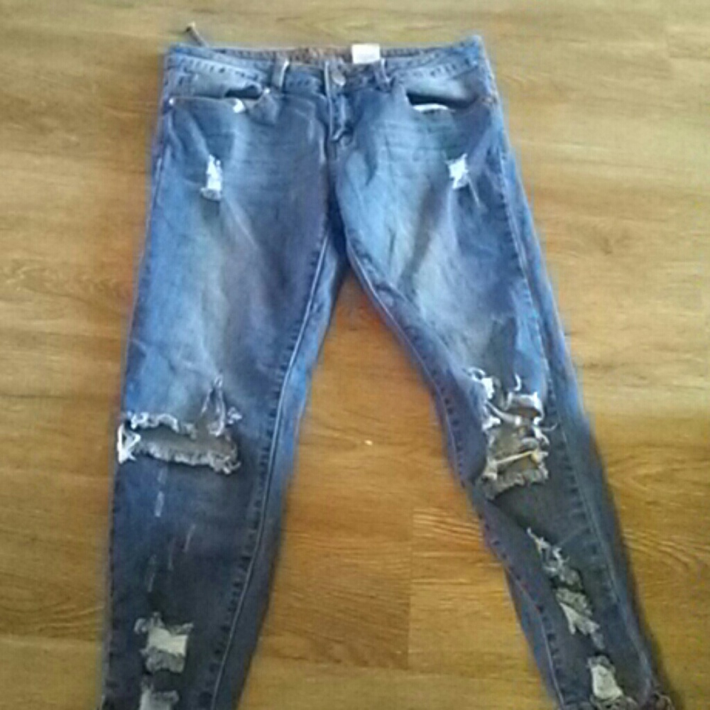 Distressed jeans